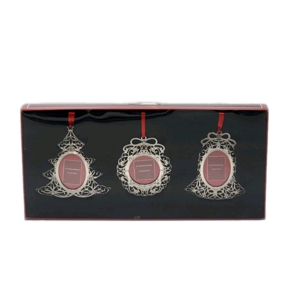St. Nicholas Square Ornament Frames Set of 3 Kohls 92279-12S In Original Box